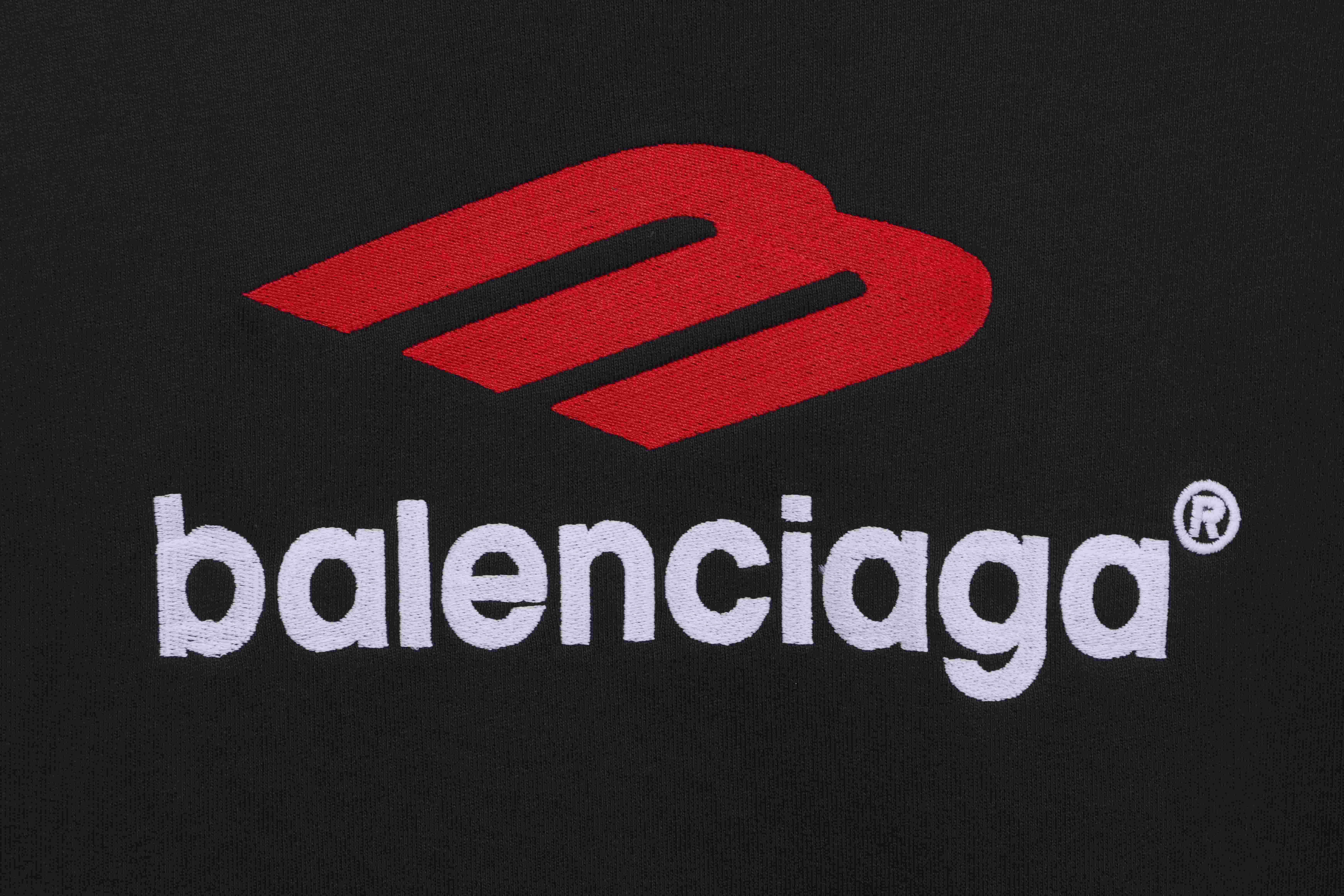 Balenciaga Front And Rear Red Double M Hoodie