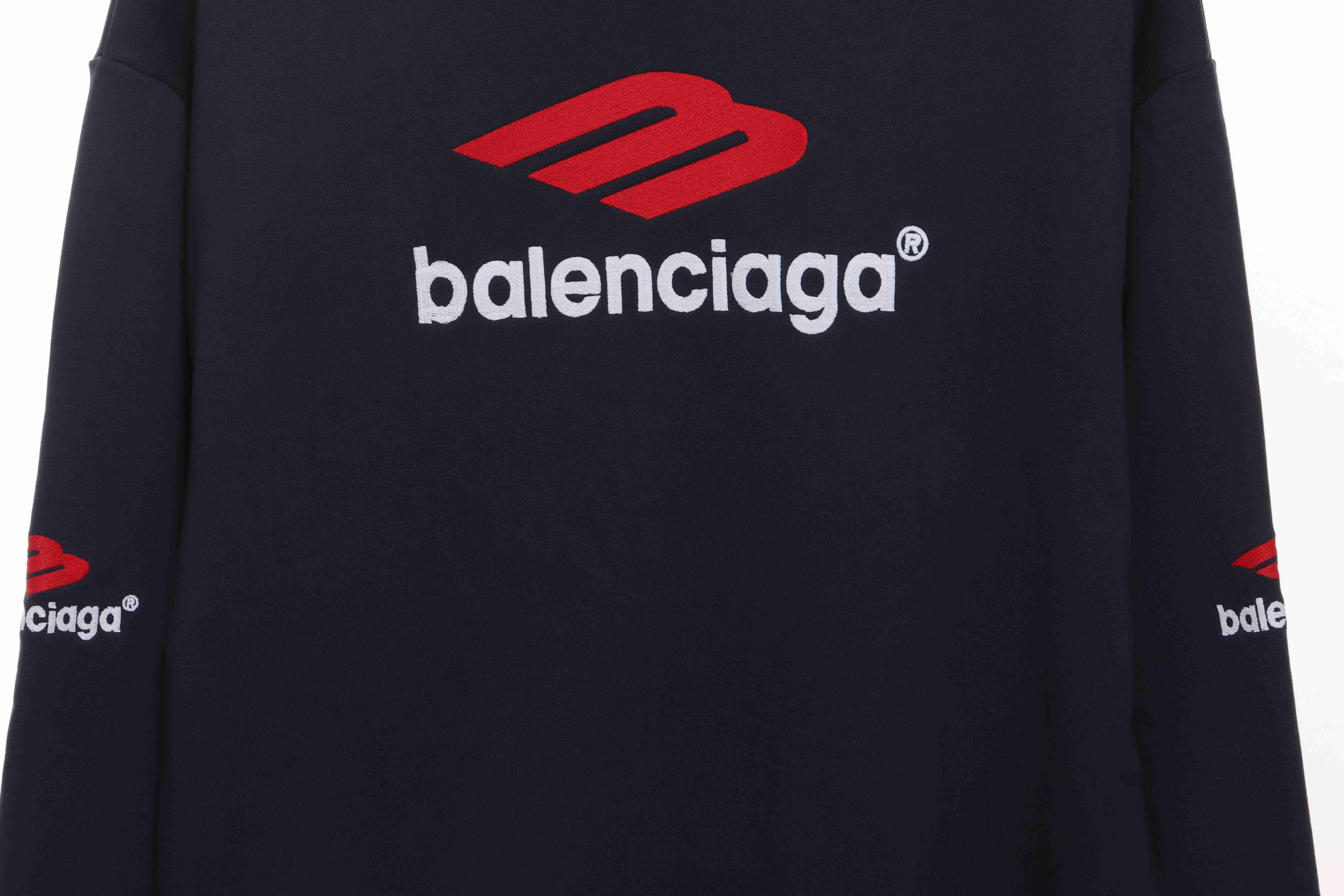 Balenciaga Front And Rear Red Double M Hoodie