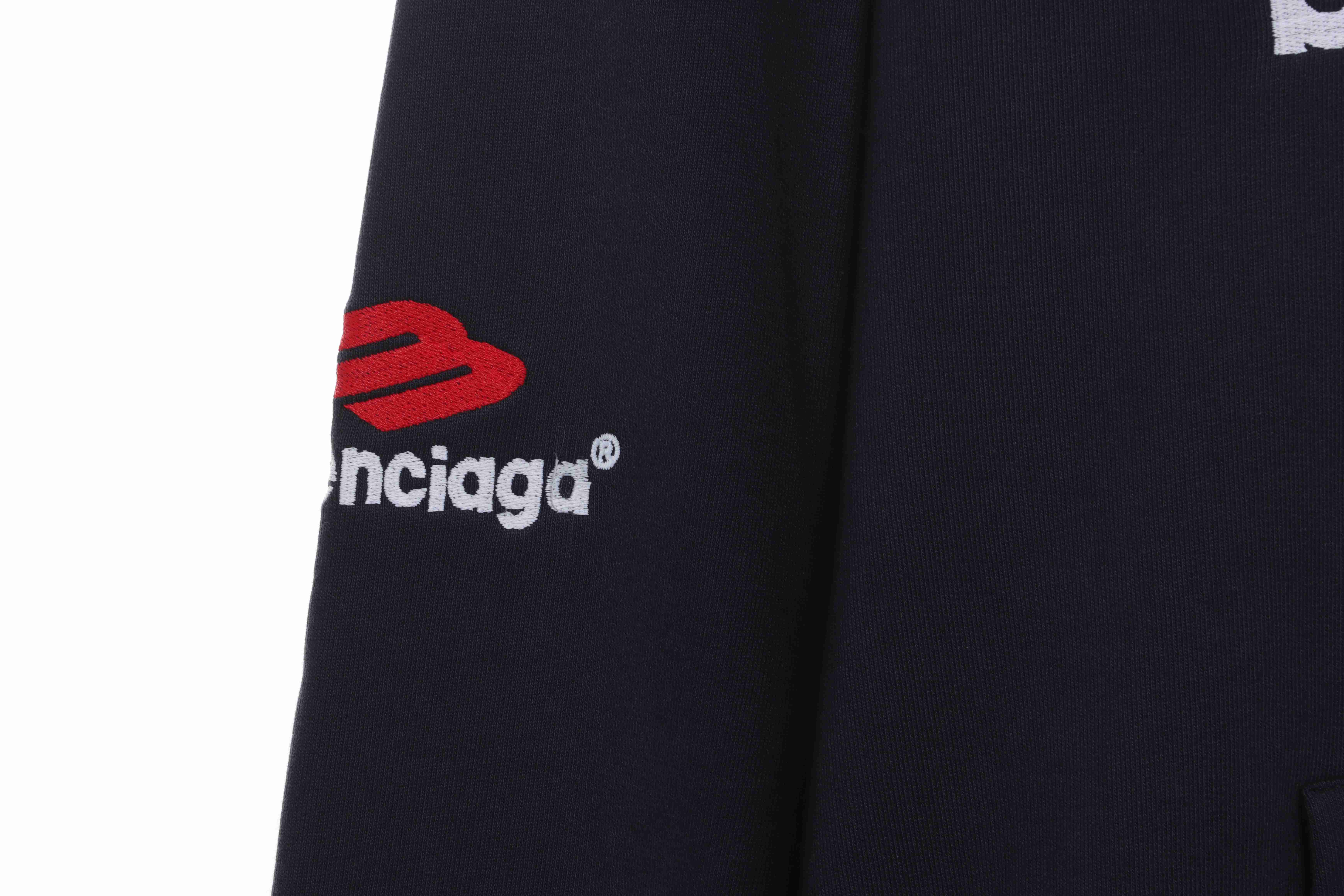 Balenciaga Front And Rear Red Double M Hoodie