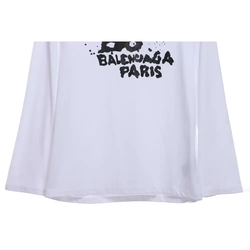 Balenciaga HAND Double B Graffiti Hoodie White 