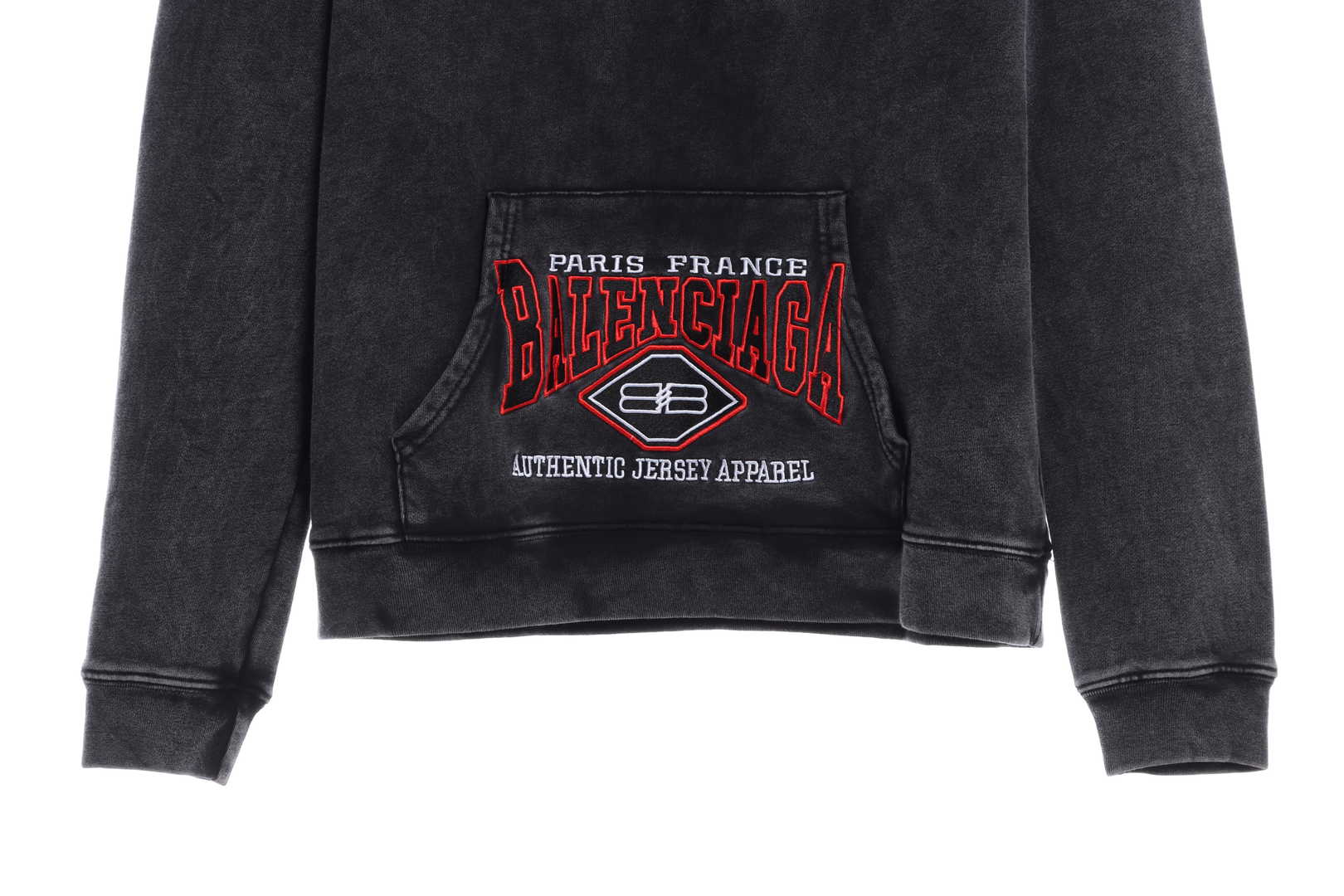 Balenciaga Heavy Industry Washed Pocket Embroidered Hoodie