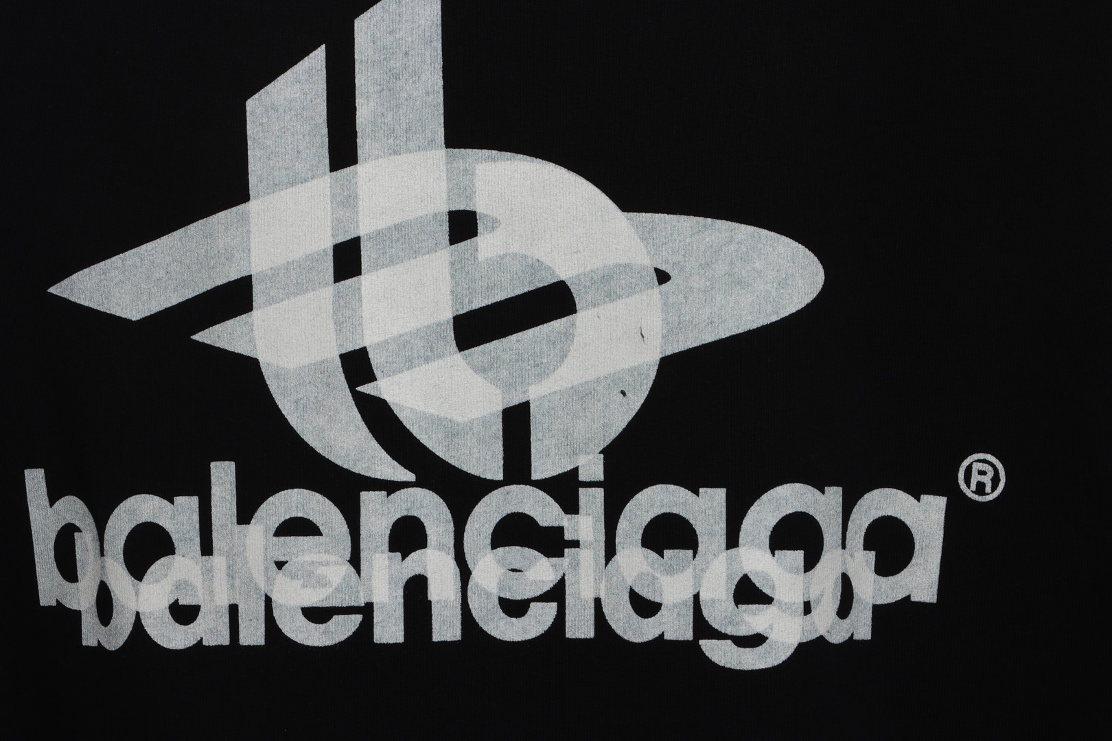 Balenciaga Overlapping Letter Logo Round Neck Hoodie