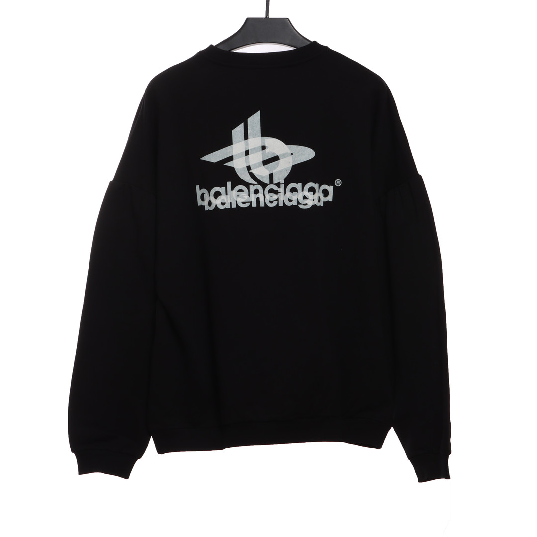 Balenciaga Overlapping Letter Logo Round Neck Hoodie