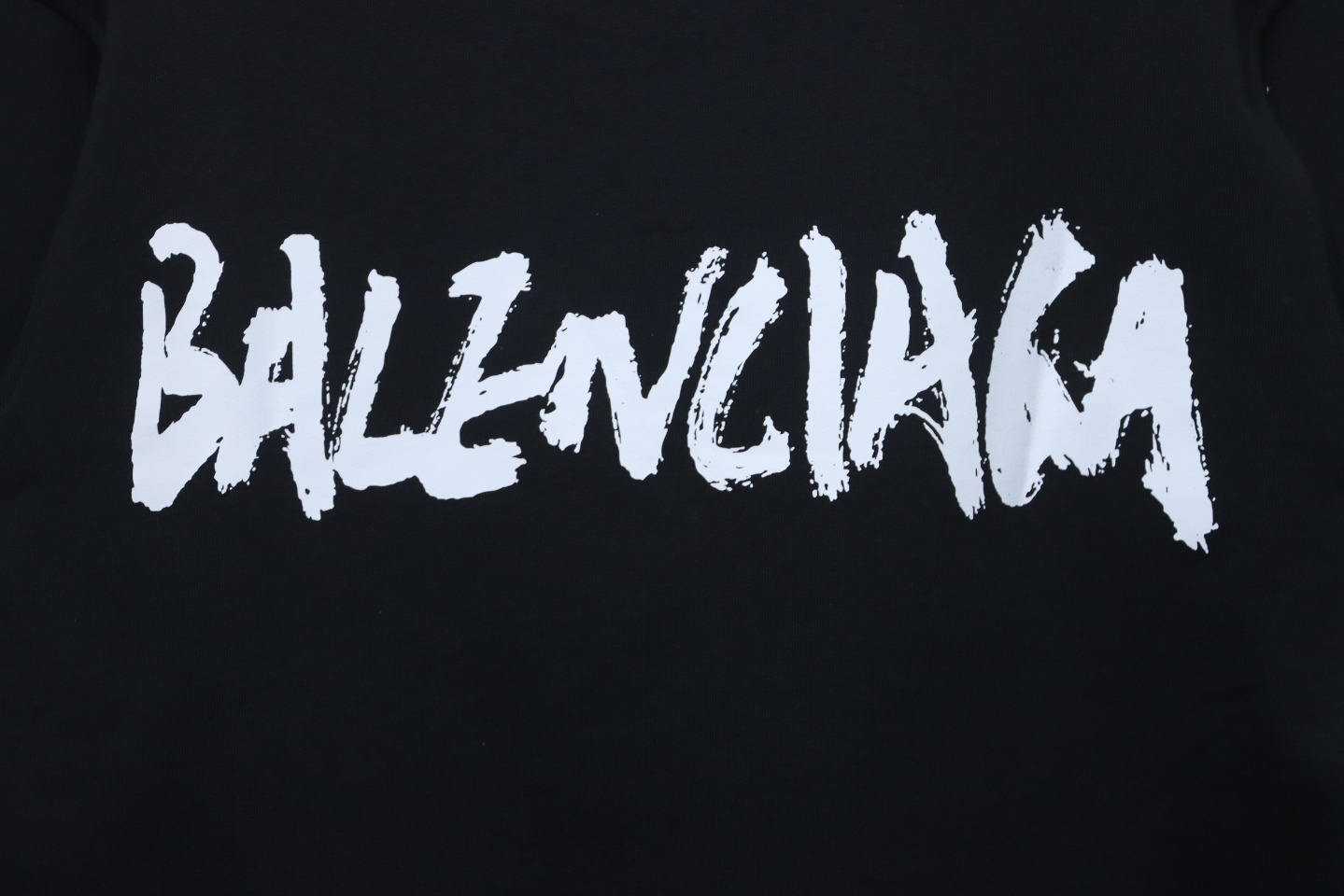 Balenciaga x Gucci 24SS Graffiti Letter Printed Round Neck Hoodie Black