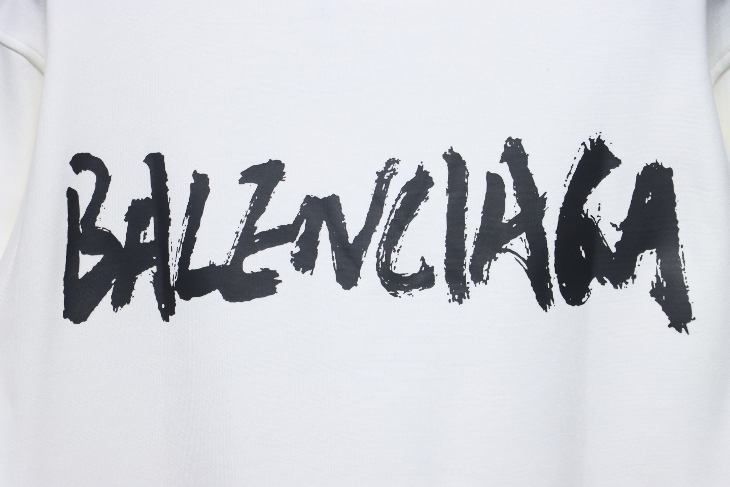 Balenciaga x Gucci 24SS Graffiti Letter Printed Round Neck Hoodie White