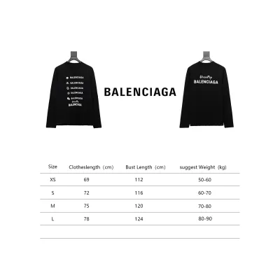 Balenciaga 24S Letter Round Neck Hoodie Black 02