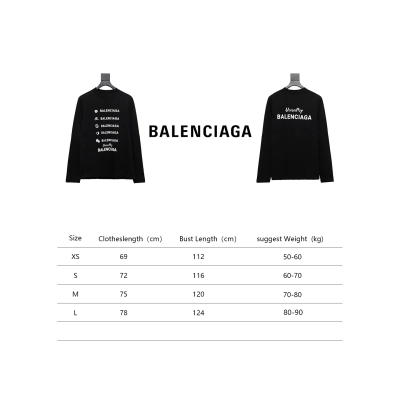 Balenciaga 24S Letter Round Neck Hoodie Black 02