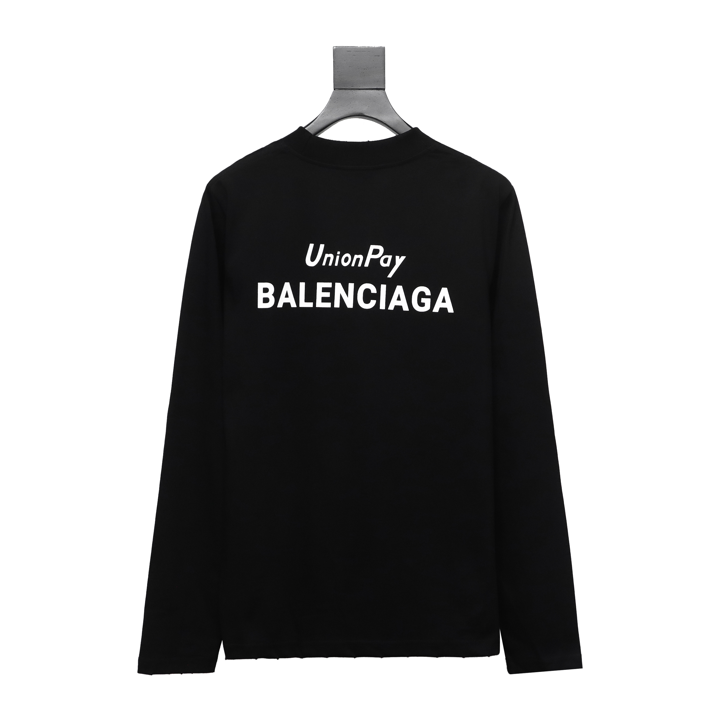 Balenciaga 24S Letter Round Neck Hoodie Black