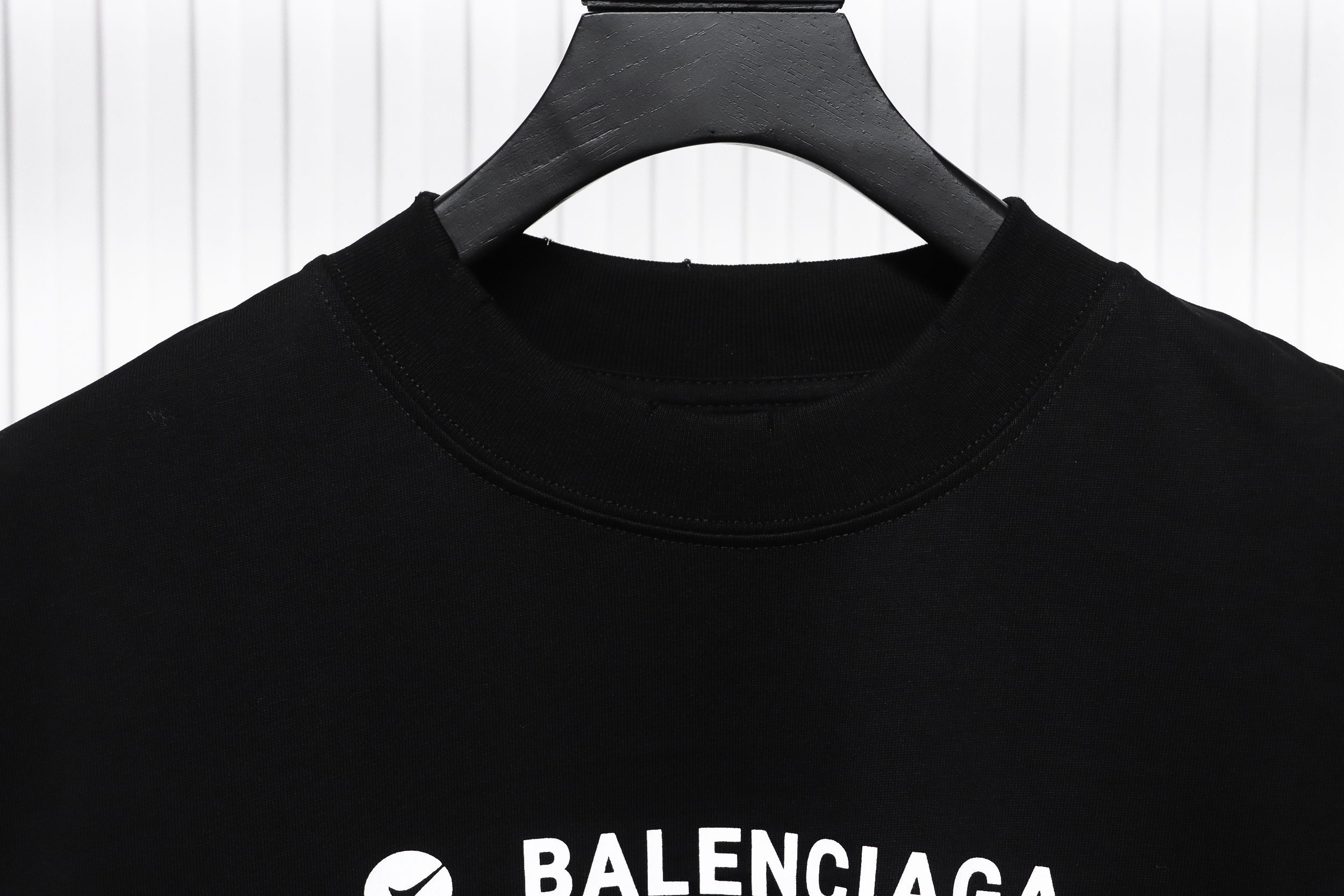 Balenciaga 24S Letter Round Neck Hoodie Black