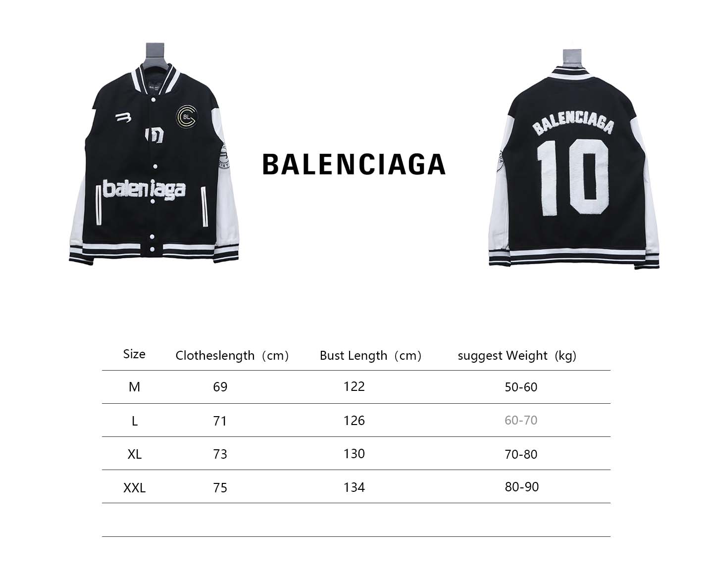 Balenciaga 22FW Towel Embroidery Leather Sleeves Baseball Jacket