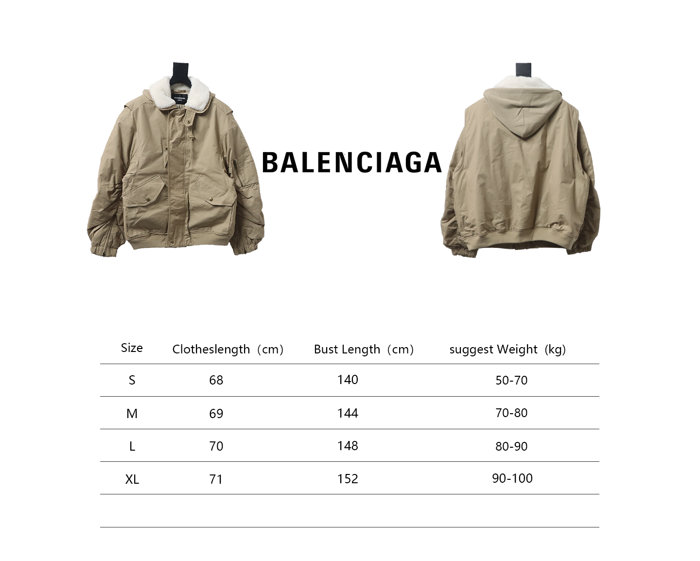 Balenciaga 23 Autumn And Winter Fur Collar Laminated Hooded Cotton Jacket