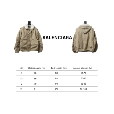 Balenciaga 23 Autumn And Winter Fur Collar Laminated Hooded Cotton Jacket 02