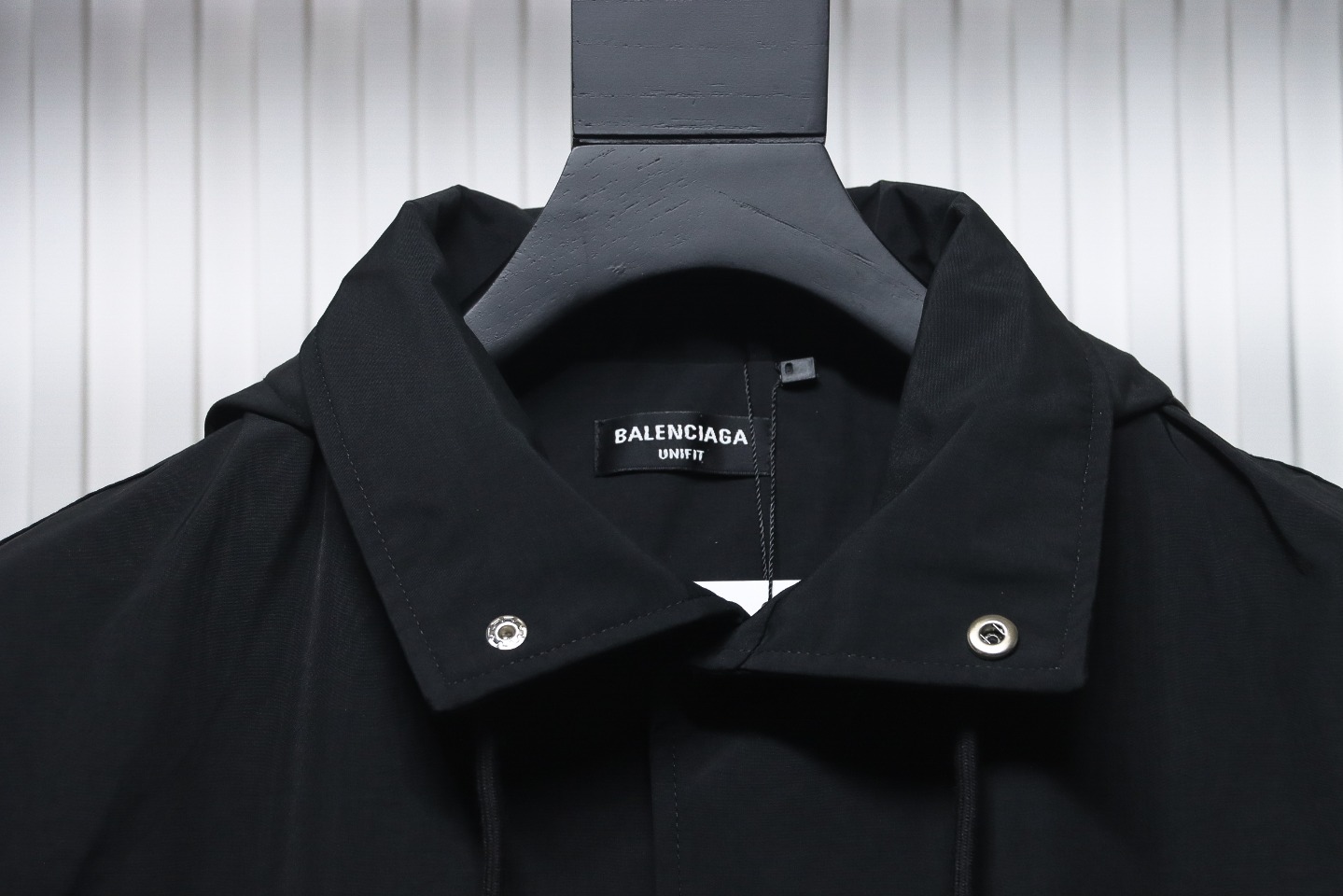 Balenciaga 23 Hooded Stand-Up Collar With Letters On The Back Jacket Black