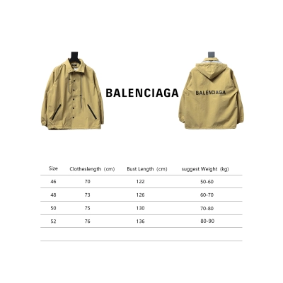 Balenciaga 23 Hooded Stand-Up Collar With Letters On The Back Jacket Yellow 02