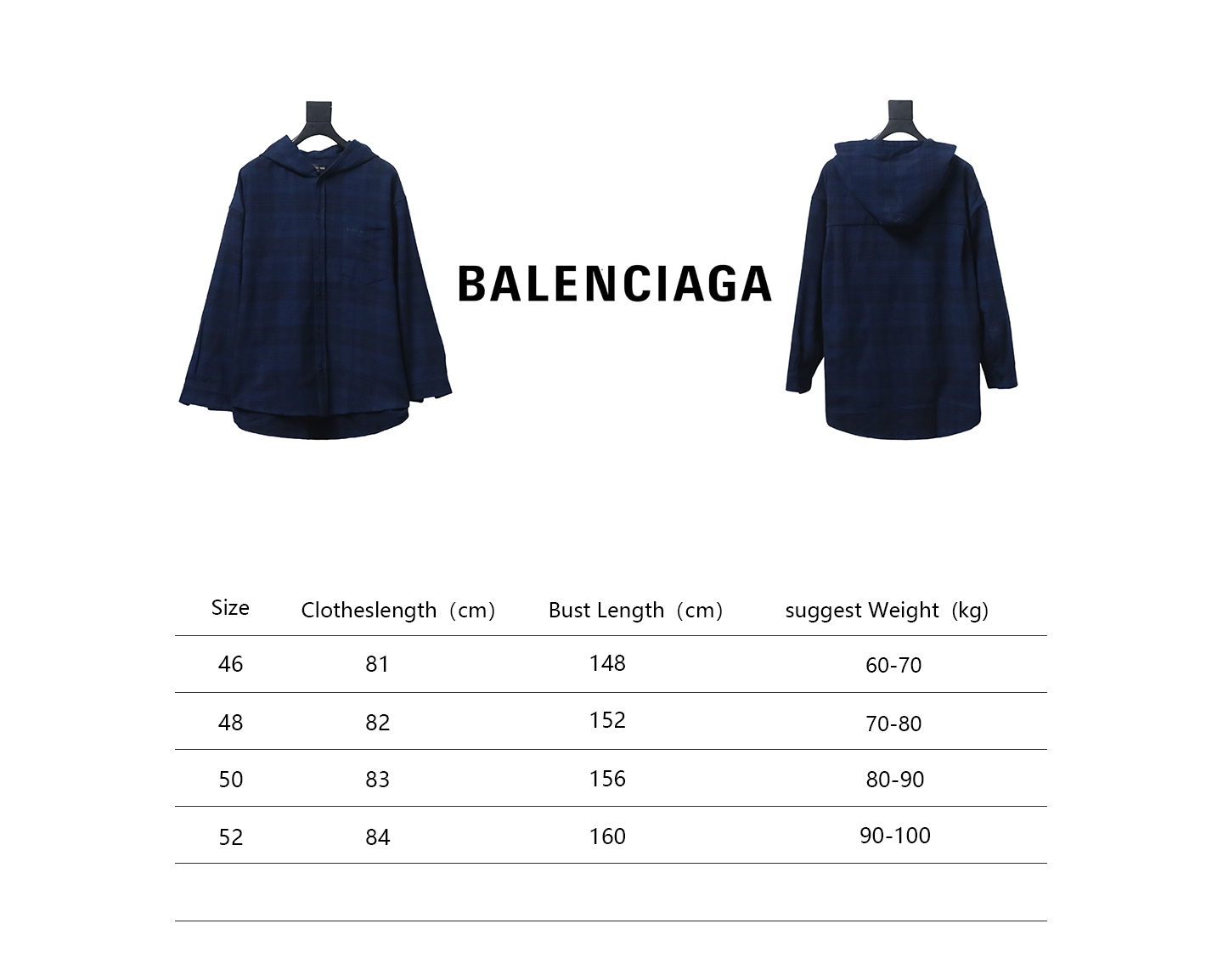 Balenciaga 23AW Flannel Plaid Hooded Jacket
