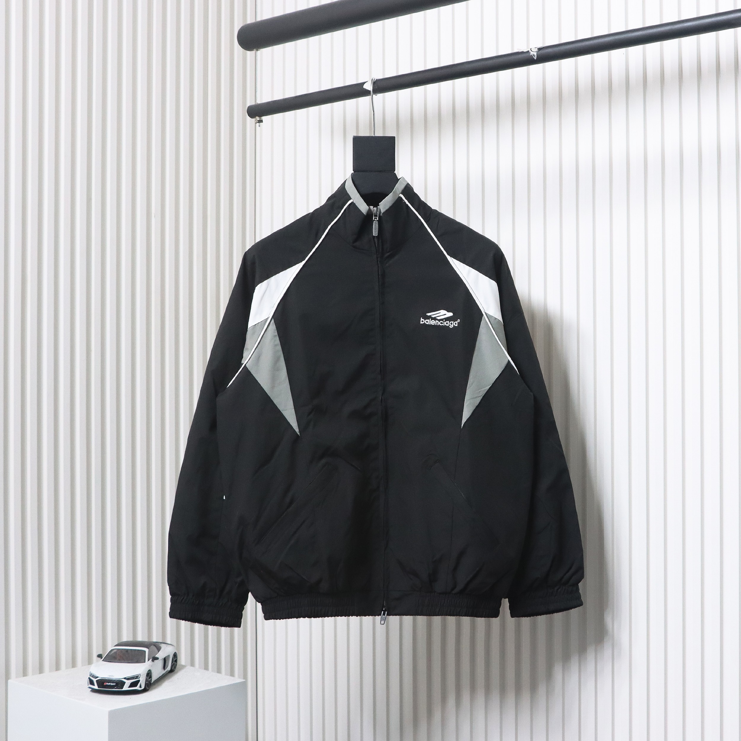 Balenciaga 23FW Catwalk Style Splicing Sports 3B Suit Jacket Black