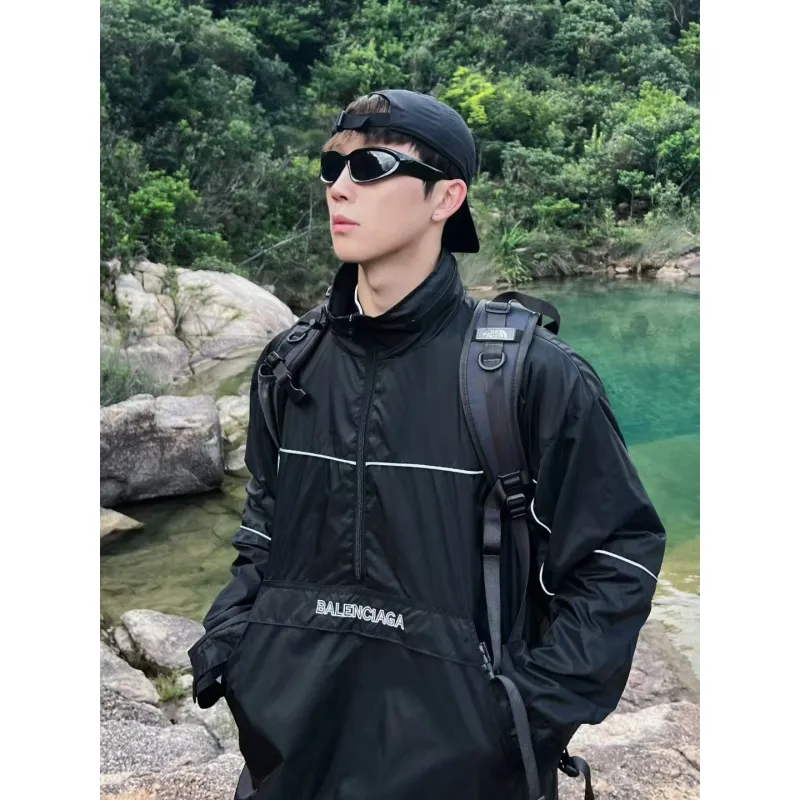 Balenciaga 23FW Half Zip Jacket With Stowable Hood