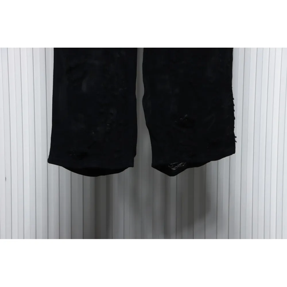 Balenciaga 23ss Show Mud-Dyed Knife-Cut Damaged Jeans