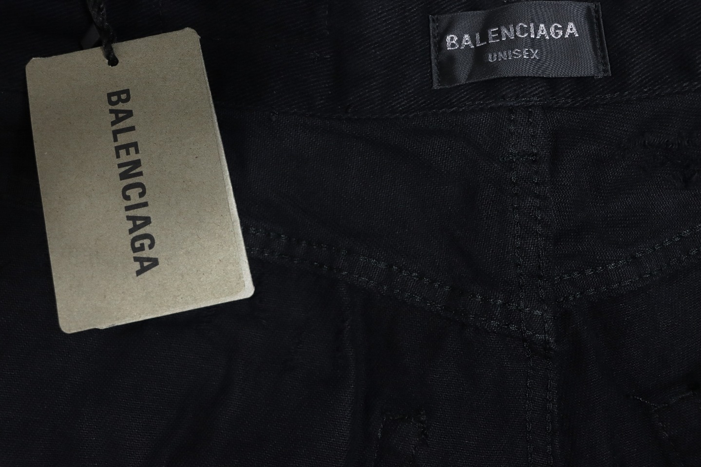 Balenciaga 23ss Show Mud-Dyed Knife-Cut Damaged Jeans