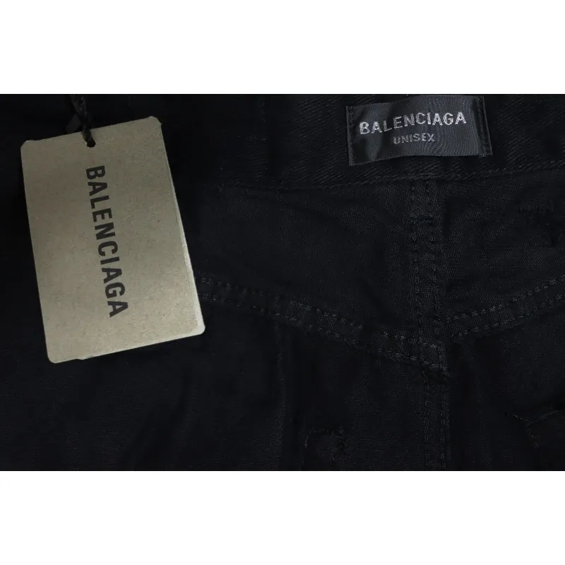 Balenciaga 23ss Show Mud-Dyed Knife-Cut Damaged Jeans