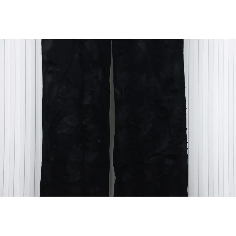 Balenciaga 23ss Show Mud-Dyed Knife-Cut Damaged Jeans