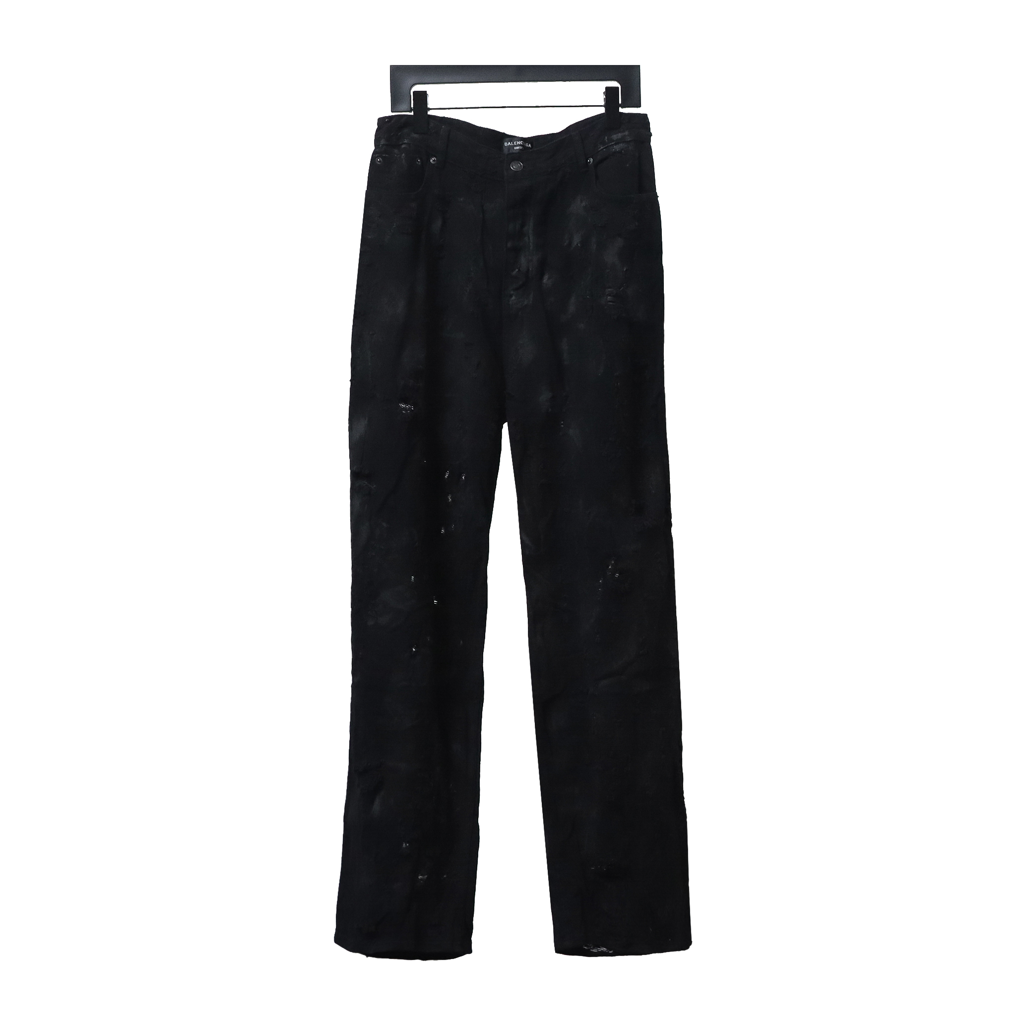 Balenciaga 23ss Show Mud-Dyed Knife-Cut Damaged Jeans