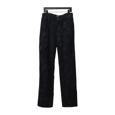 Balenciaga 23ss Show Mud-Dyed Knife-Cut Damaged Jeans 01