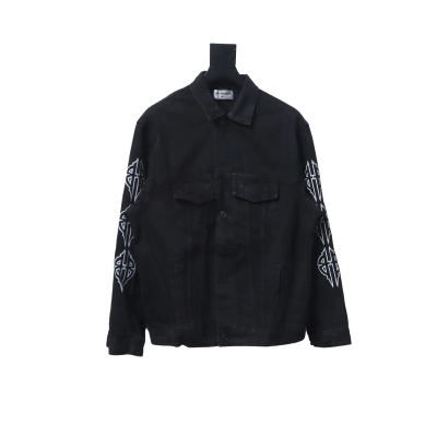 Balenciaga 23SS Washed Sanskrit Tower Denim Jacket 01