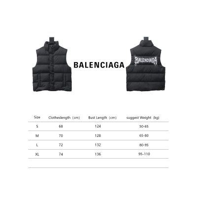 Balenciaga 24 Styles Of Flame Back Down Vest Black 02