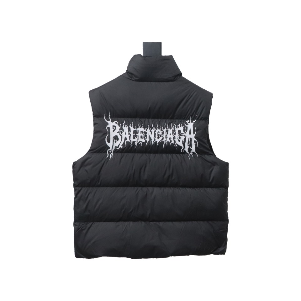 Balenciaga 24 Styles Of Flame Back Down Vest Black