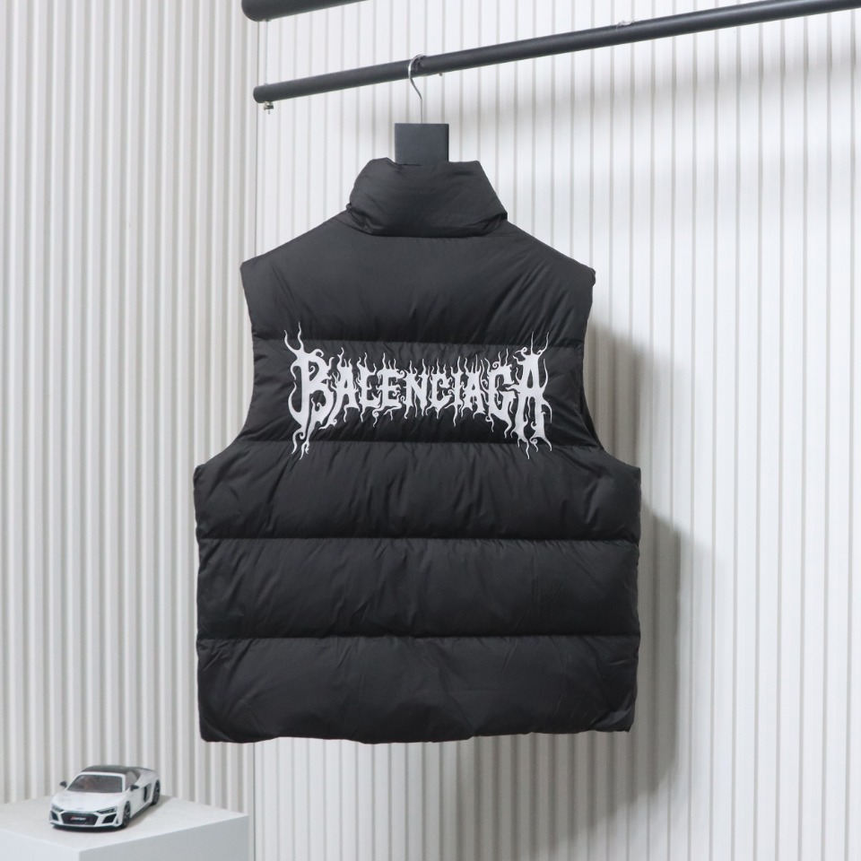 Balenciaga 24 Styles Of Flame Back Down Vest Black