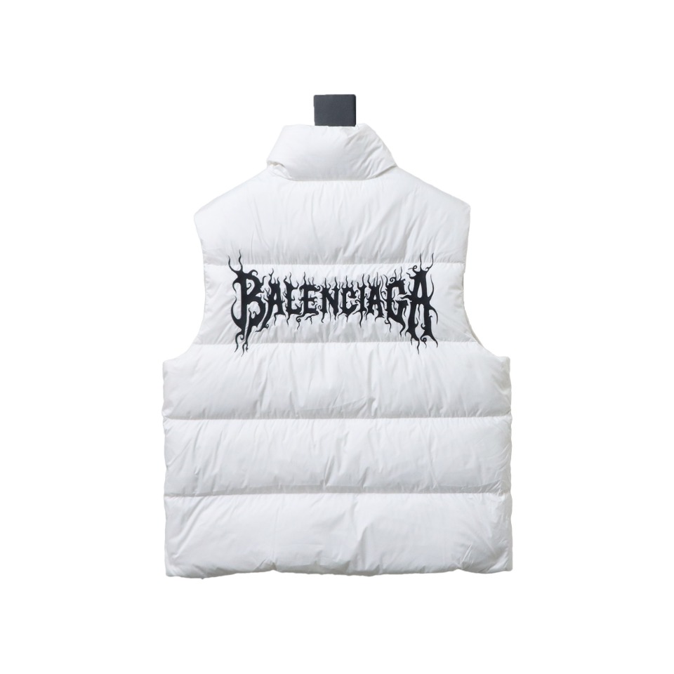 Balenciaga 24 Styles Of Flame Back Down Vest White