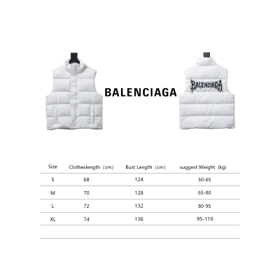Balenciaga 24 Styles Of Flame Back Down Vest White 02