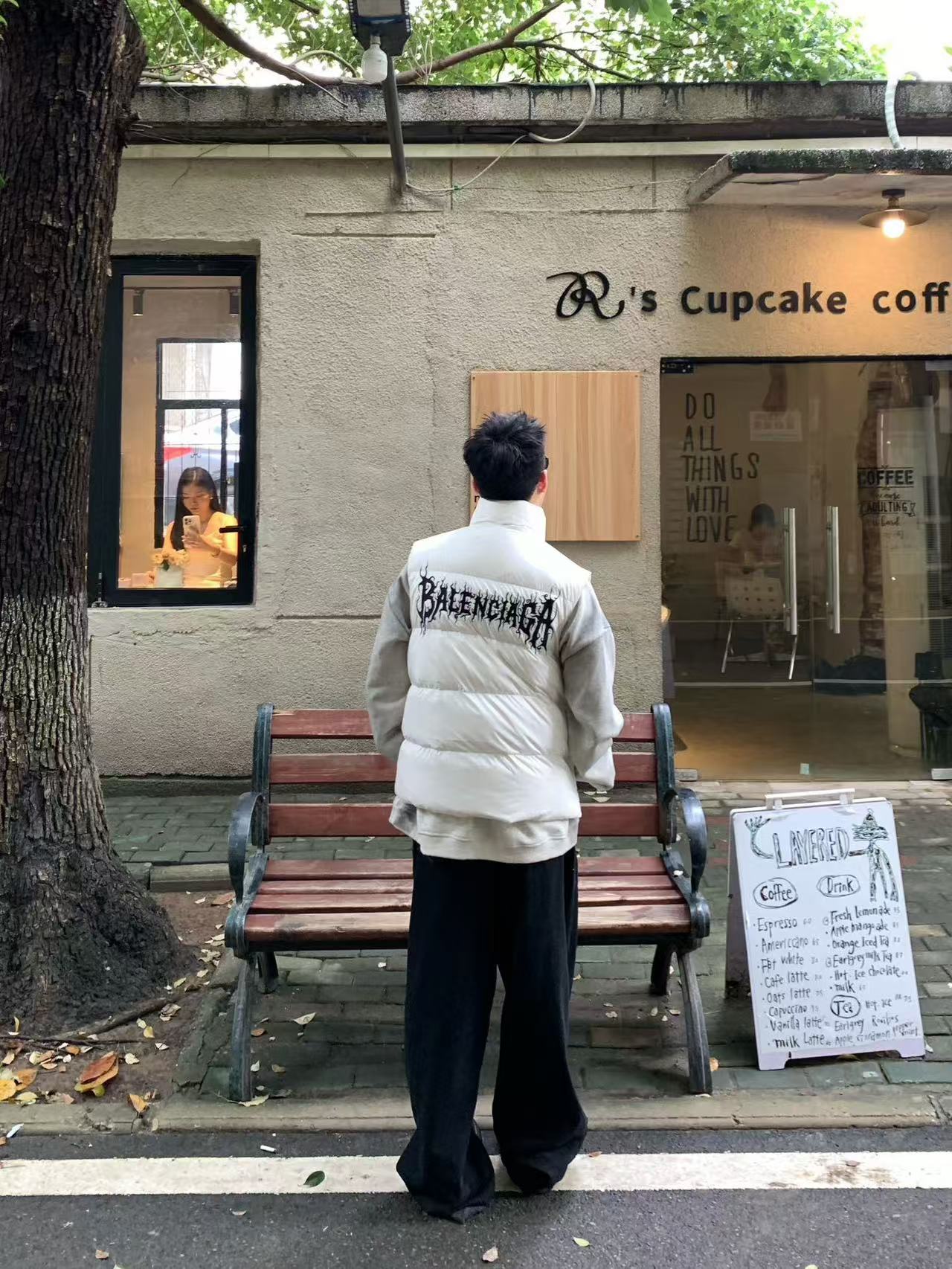 Balenciaga 24 Styles Of Flame Back Down Vest White