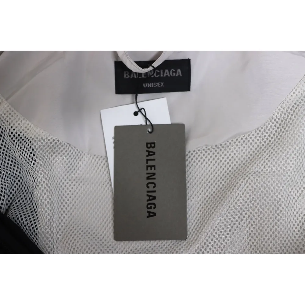 Balenciaga 24FW 3B Red And White Stitching Hooded Sports Suit Jacket