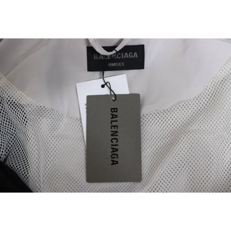 Balenciaga 24FW 3B Red And White Stitching Hooded Sports Suit Jacket