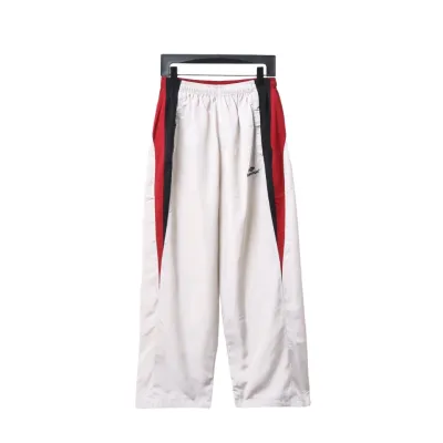 Balenciaga 24FW 3B Red And White Stitching Hooded Sports Suit Trousers 01