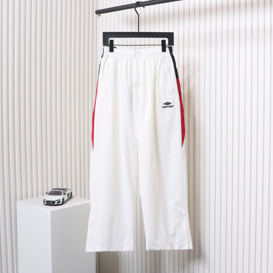 Balenciaga 24FW Catwalk Style 3B Red And White Stitching Sports Suit Trousers