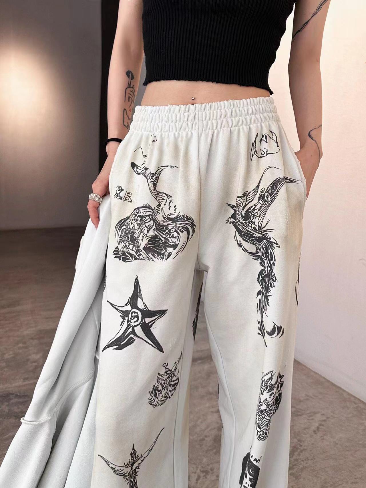 Balenciaga 24FW Graffiti Trousers New Sweatpants