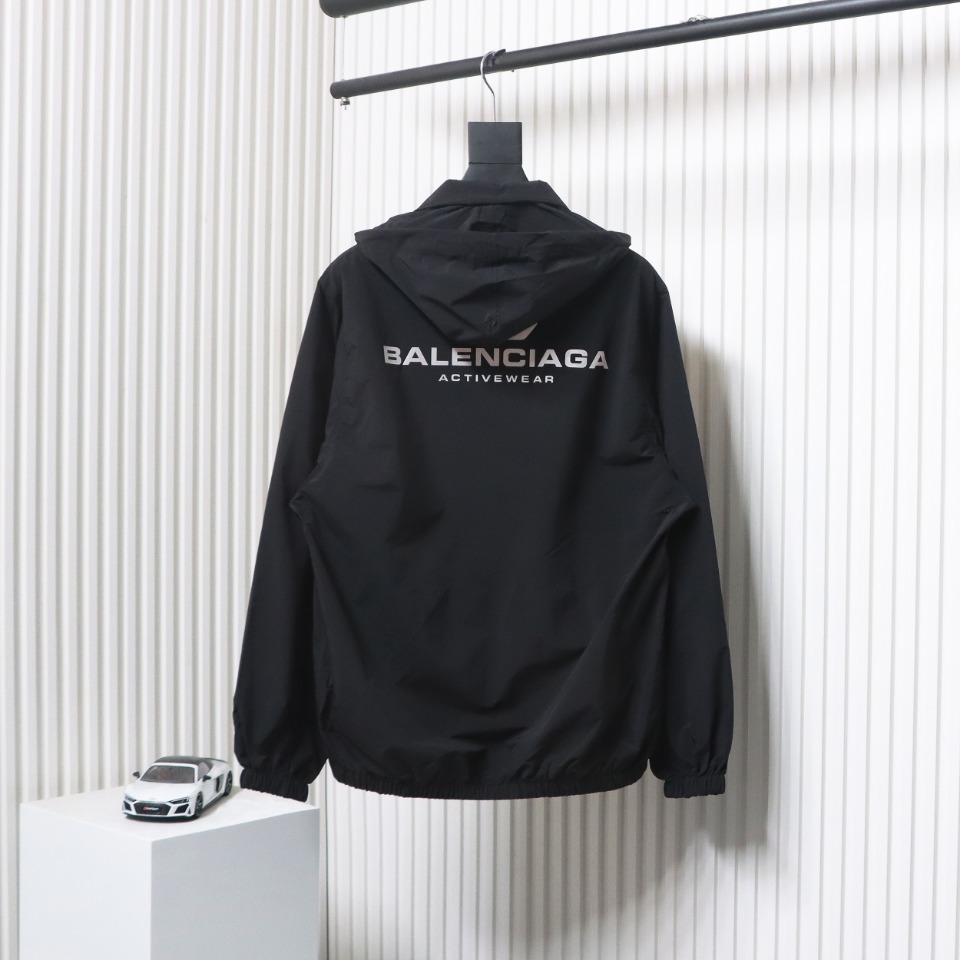 Balenciaga 24FW IB Logo Laser Reflective Print Waterproof Jacket