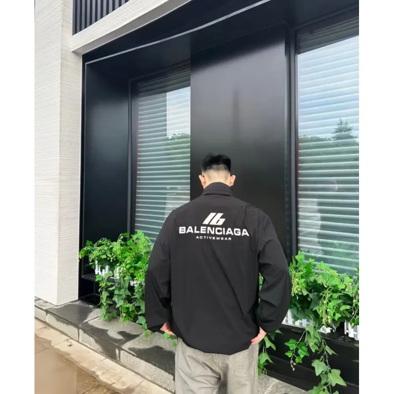 Balenciaga 24FW IB Logo Laser Reflective Print Waterproof Jacket