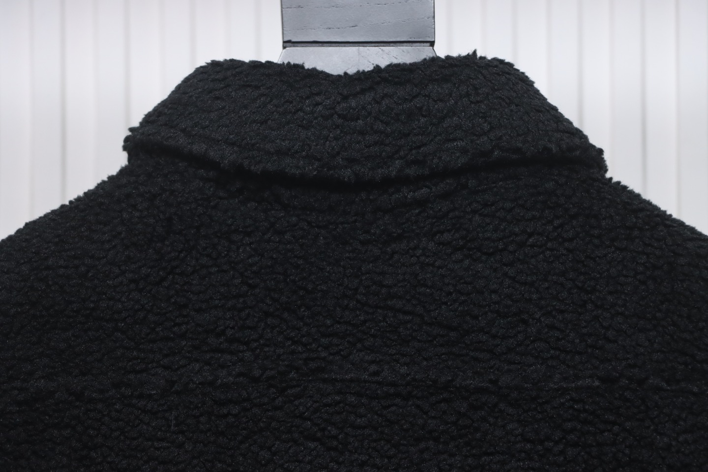 Balenciaga 24FW Lambswool Shirt-Style Quilted Jacket Black