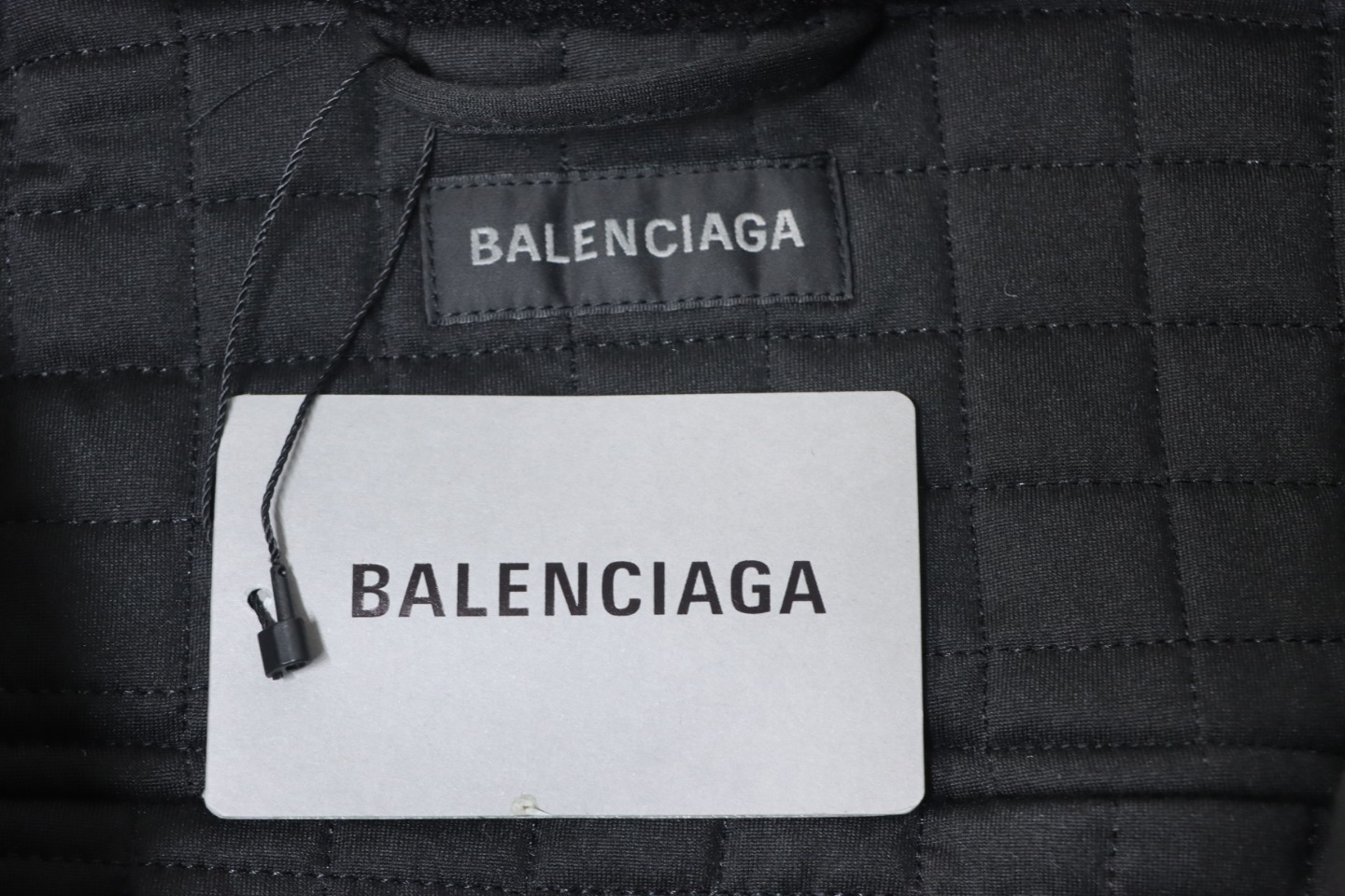 Balenciaga 24FW Lambswool Shirt-Style Quilted Jacket Black