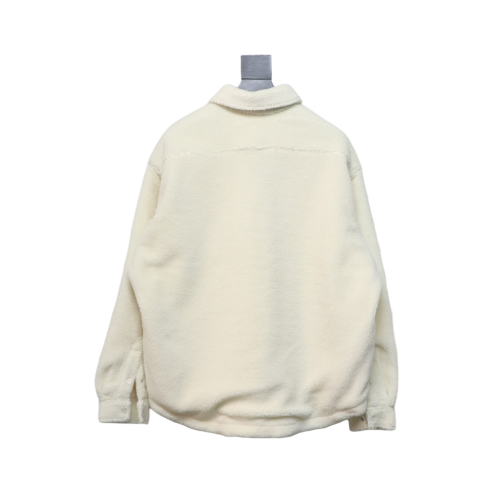 Balenciaga 24FW Lambswool Shirt-Style Quilted Jacket White