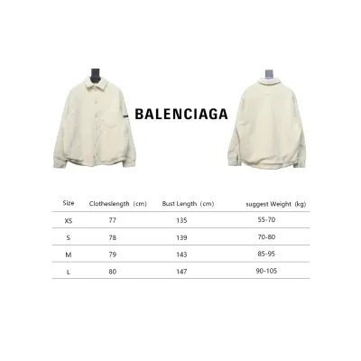Balenciaga 24FW Lambswool Shirt-Style Quilted Jacket White 02