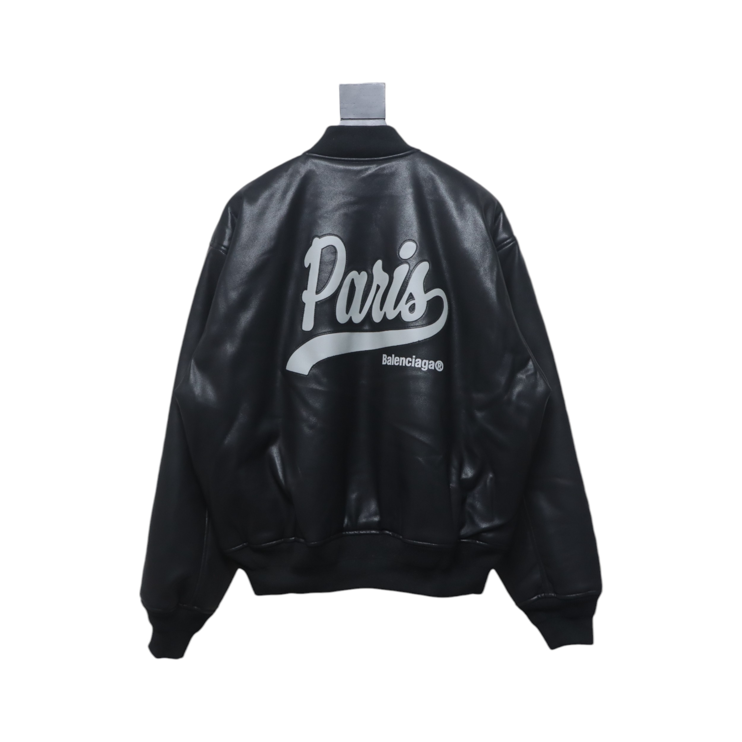 Balenciaga 24FW Paris Embroidered Leather Jacket