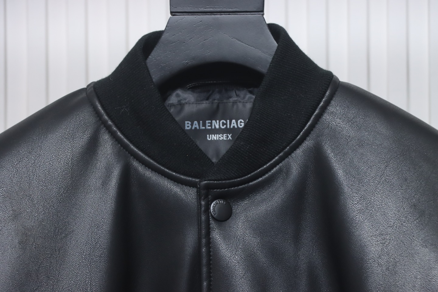 Balenciaga 24FW Paris Embroidered Leather Jacket