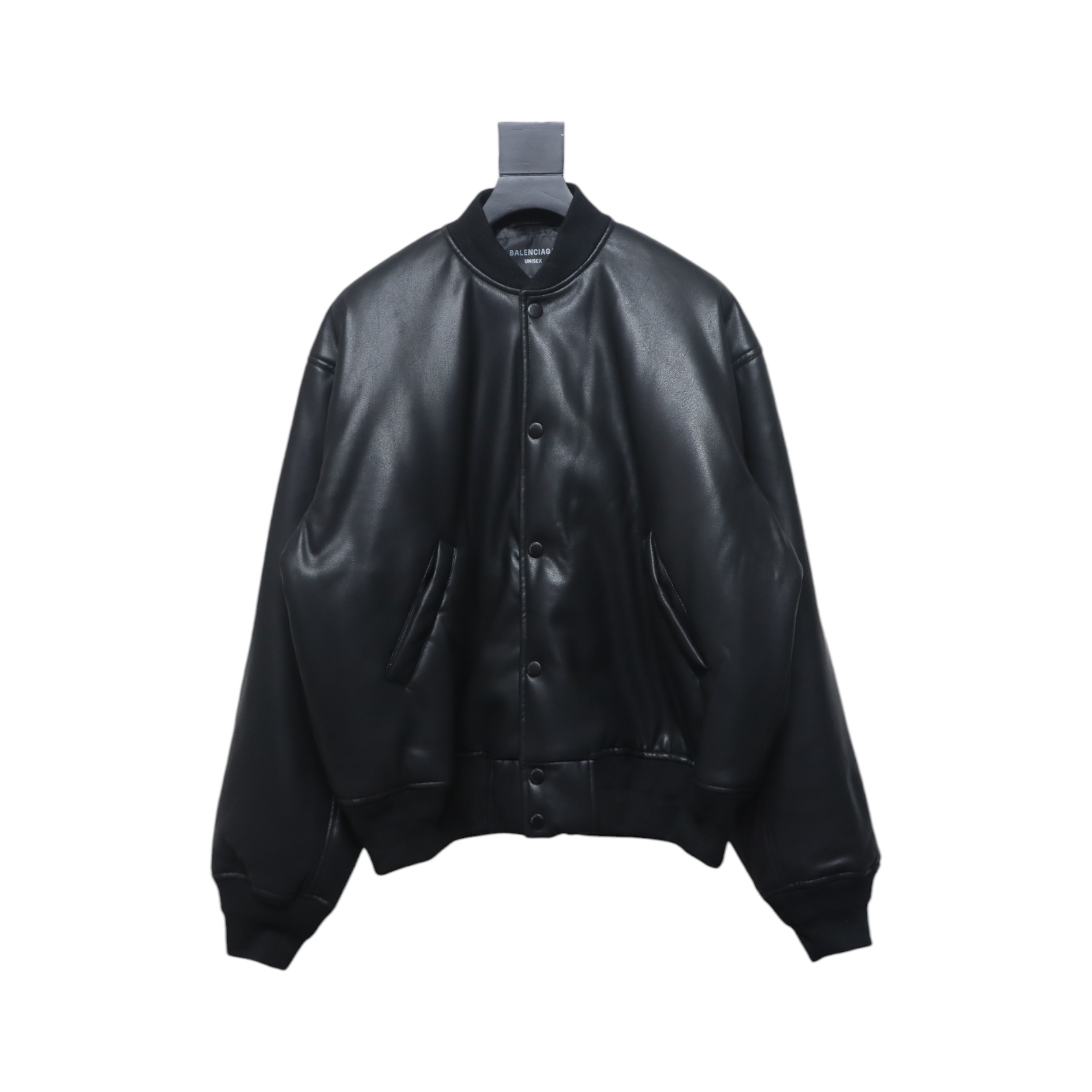 Balenciaga 24FW Paris Embroidered Leather Jacket