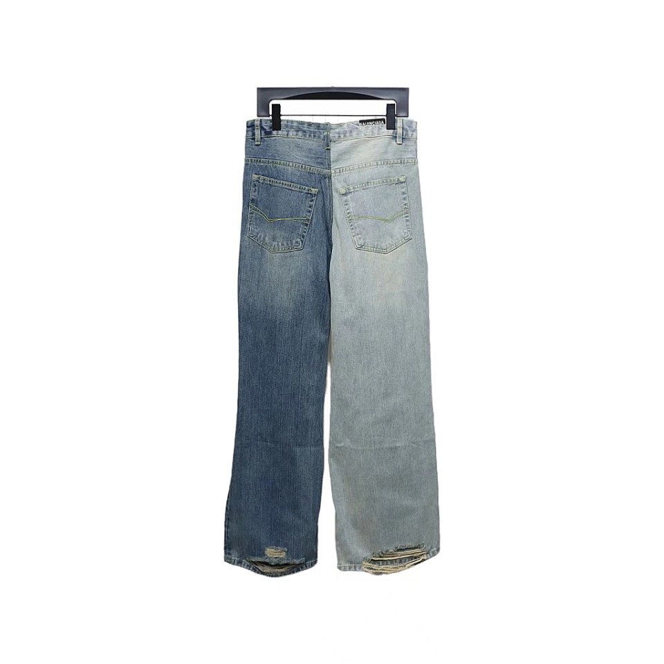 Balenciaga 24ss Autumn And Winter New Patchwork Denim Trousers