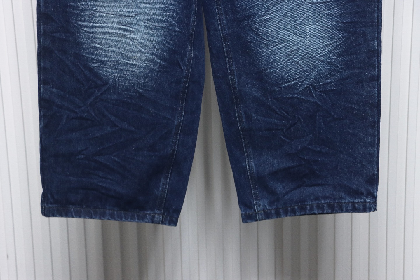 Balenciaga 24SS Black And Blue Stitched Ripped Denim Pants